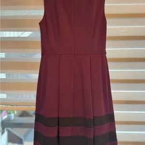 Calvin Klein Burgundy and Black Midi Dress